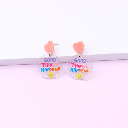 Cartoon Style Geometric Arylic Drop Earrings