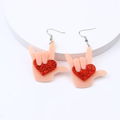 1 Pair Retro Funny Pumpkin Bat Skull Arylic Drop Earrings