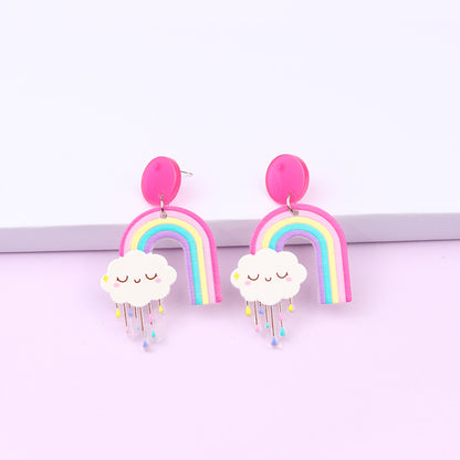 Cartoon Style Geometric Arylic Drop Earrings