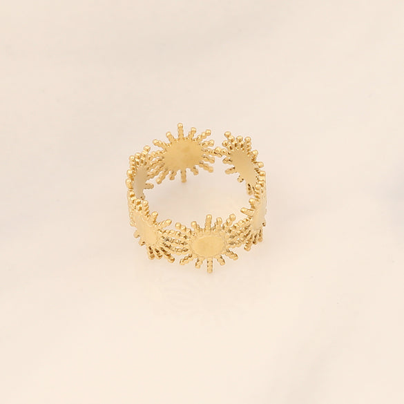 Fashion Waves Stainless Steel Inlay Open Ring