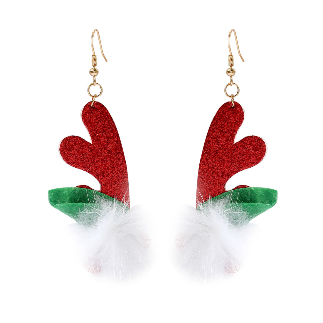 Fashion Christmas Tree Cloth Patchwork Drop Earrings 1 Pair