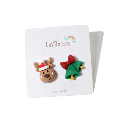 1 Pair Cute Santa Claus Alloy Ear Studs