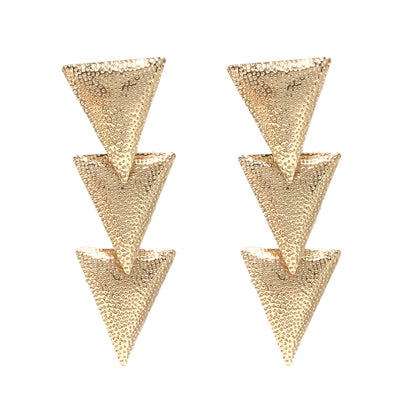 Fashion Triangle Alloy Plating Drop Earrings 1 Pair