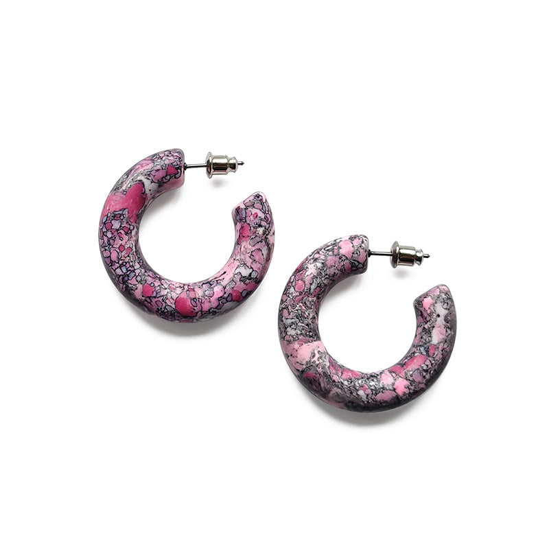 Fashion C Shape Arylic Earrings