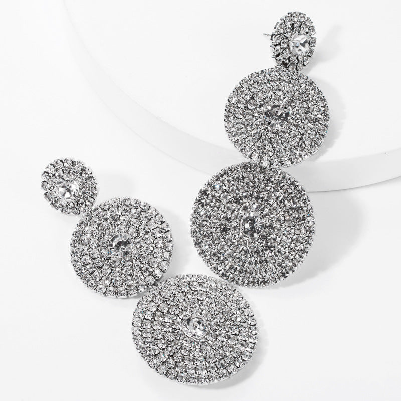 Fashion Round Rhinestone Earrings