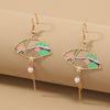 Retro Tower Sector Ferroalloy Copper Plating Artificial Pearls Zircon Women's Drop Earrings 1 Pair