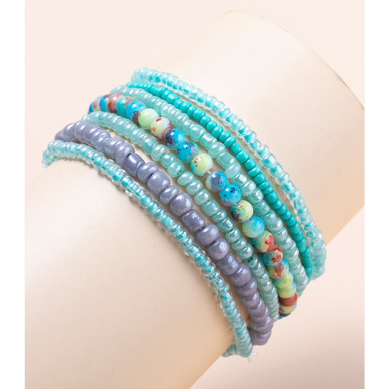 Bohemian Geometric Mixed Materials Beaded Artificial Pearls Shell Bracelets