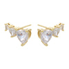 Fashion Heart Shape Copper Ear Clips Ear Studs Plating Inlay Zircon Copper Earrings