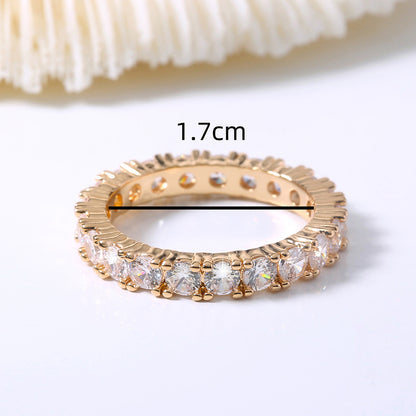 Fashion Round Waves Copper Plating Rhinestones Rings 1 Piece