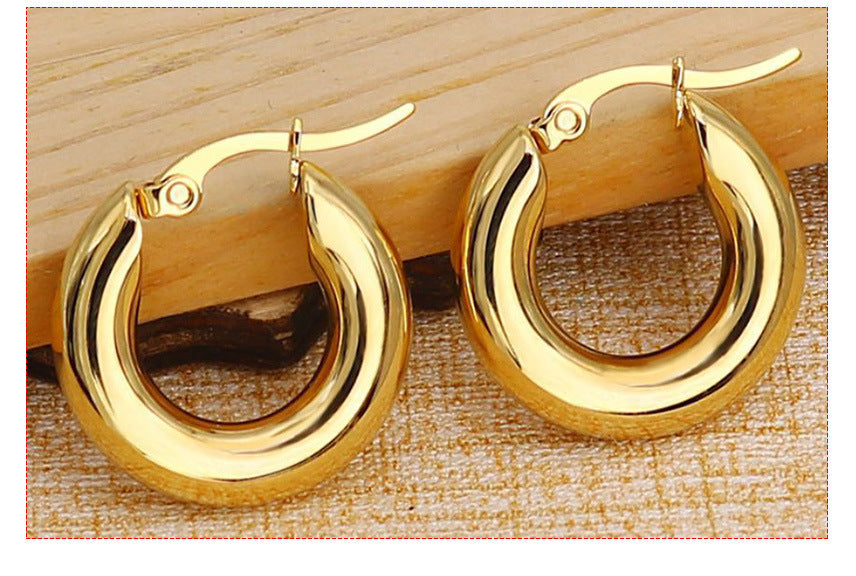 Fashion Geometric Stainless Steel Gold Plated Earrings 1 Pair