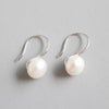 Fashion Solid Color Sterling Silver Earrings Pearl 925 Silver Earrings