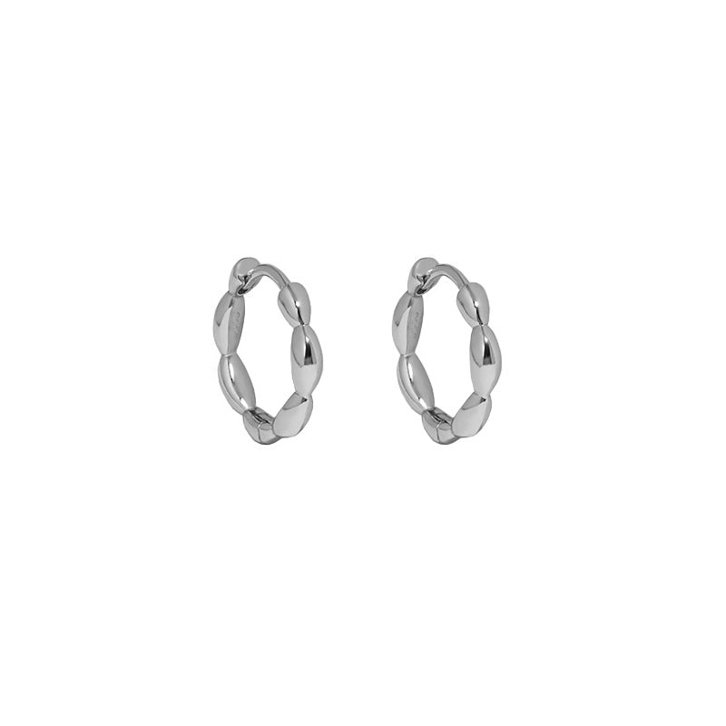 Fashion Solid Color Sterling Silver Hoop Earrings Plating 925 Silver Earrings