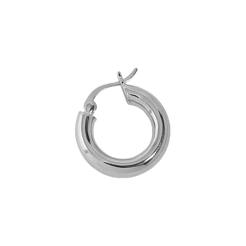 Fashion Round Sterling Silver Earrings 925 Silver Earrings