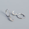 Fashion Moon Inlay Silver Rhinestones Earrings