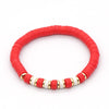 Fashion Letter Colorful Soft Clay Patchwork Pearl Bracelets