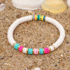 Fashion Letter Colorful Soft Clay Patchwork Pearl Bracelets