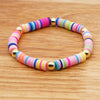 Fashion Letter Colorful Soft Clay Patchwork Pearl Bracelets