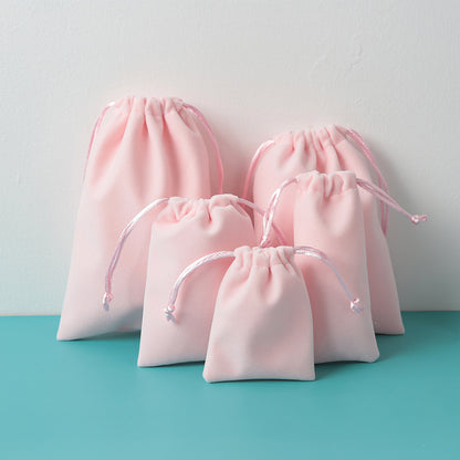 Simple Style Solid Color Cloth Drawstring Jewelry Packaging Bags