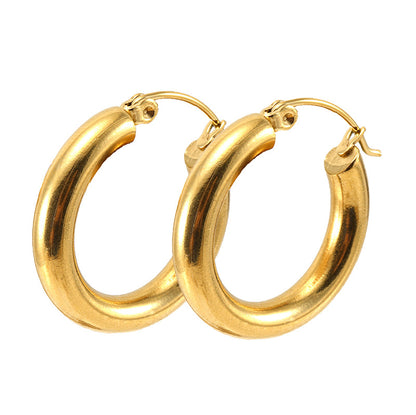 Fashion Geometric Stainless Steel Hoop Earrings Plating Stainless Steel Earrings