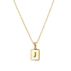 Vintage Style Letter Square Stainless Steel Plating Inlay Shell 18k Gold Plated Pendant Necklace