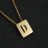 Fashion Letter Square Stainless Steel Pendant Necklace Gold Plated Stainless Steel Necklaces