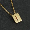 Fashion Letter Square Stainless Steel Pendant Necklace Gold Plated Stainless Steel Necklaces