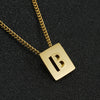 Fashion Letter Square Stainless Steel Pendant Necklace Gold Plated Stainless Steel Necklaces