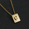 Fashion Letter Square Stainless Steel Pendant Necklace Gold Plated Stainless Steel Necklaces