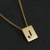 Fashion Letter Square Stainless Steel Pendant Necklace Gold Plated Stainless Steel Necklaces