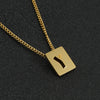 Fashion Letter Square Stainless Steel Pendant Necklace Gold Plated Stainless Steel Necklaces