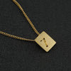 Fashion Letter Square Stainless Steel Pendant Necklace Gold Plated Stainless Steel Necklaces