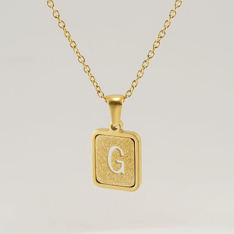 Fashion Letter Square Titanium Steel Necklace Stainless Steel Necklaces