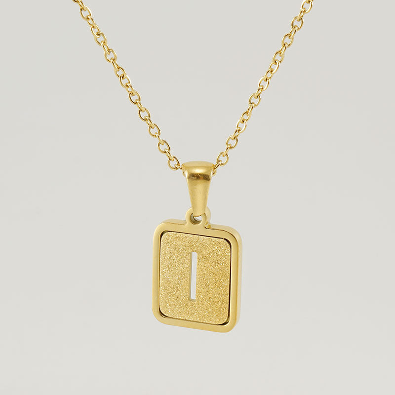 Fashion Letter Square Titanium Steel Necklace Stainless Steel Necklaces