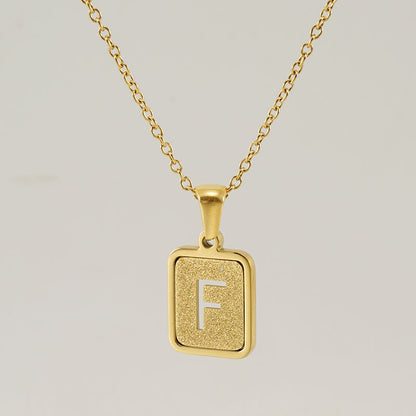 Fashion Letter Square Titanium Steel Necklace Stainless Steel Necklaces