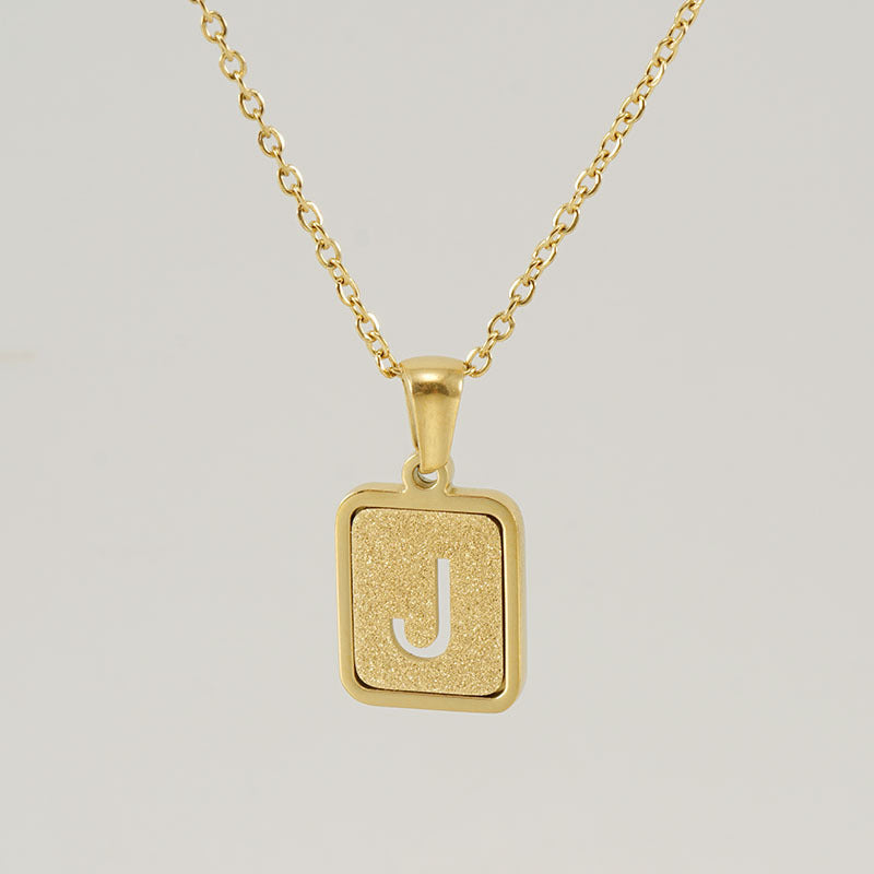 Fashion Letter Square Titanium Steel Necklace Stainless Steel Necklaces