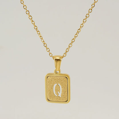 Fashion Letter Square Titanium Steel Necklace Stainless Steel Necklaces