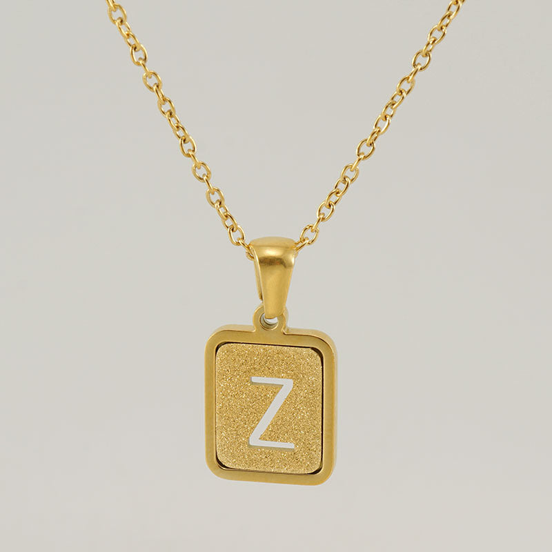 Fashion Letter Square Titanium Steel Necklace Stainless Steel Necklaces