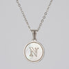 Simple Style Letter Stainless Steel Polishing Plating Shell Pendant Necklace