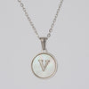 Simple Style Letter Stainless Steel Polishing Plating Shell Pendant Necklace