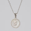 Simple Style Letter Stainless Steel Polishing Plating Shell Pendant Necklace