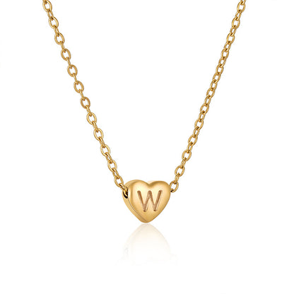 Fashion Letter Stainless Steel Gold Plated Pendant Necklace