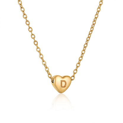 Fashion Letter Stainless Steel Gold Plated Pendant Necklace