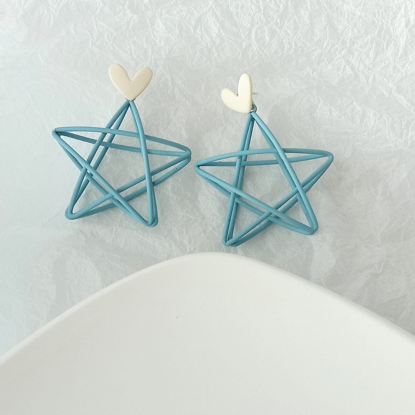 Fashion Pentagram Alloy Drop Earrings