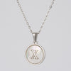 Simple Style Letter Stainless Steel Polishing Plating Shell Pendant Necklace