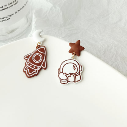 Cute Cartoon Alloy Enamel Ear Studs