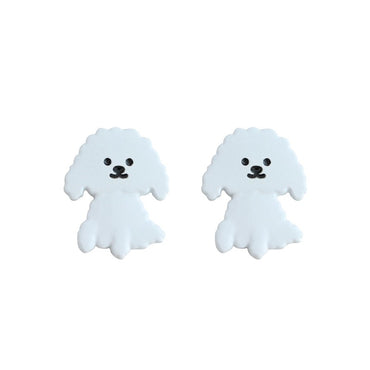 Cute Dog Alloy Stoving Varnish Ear Studs