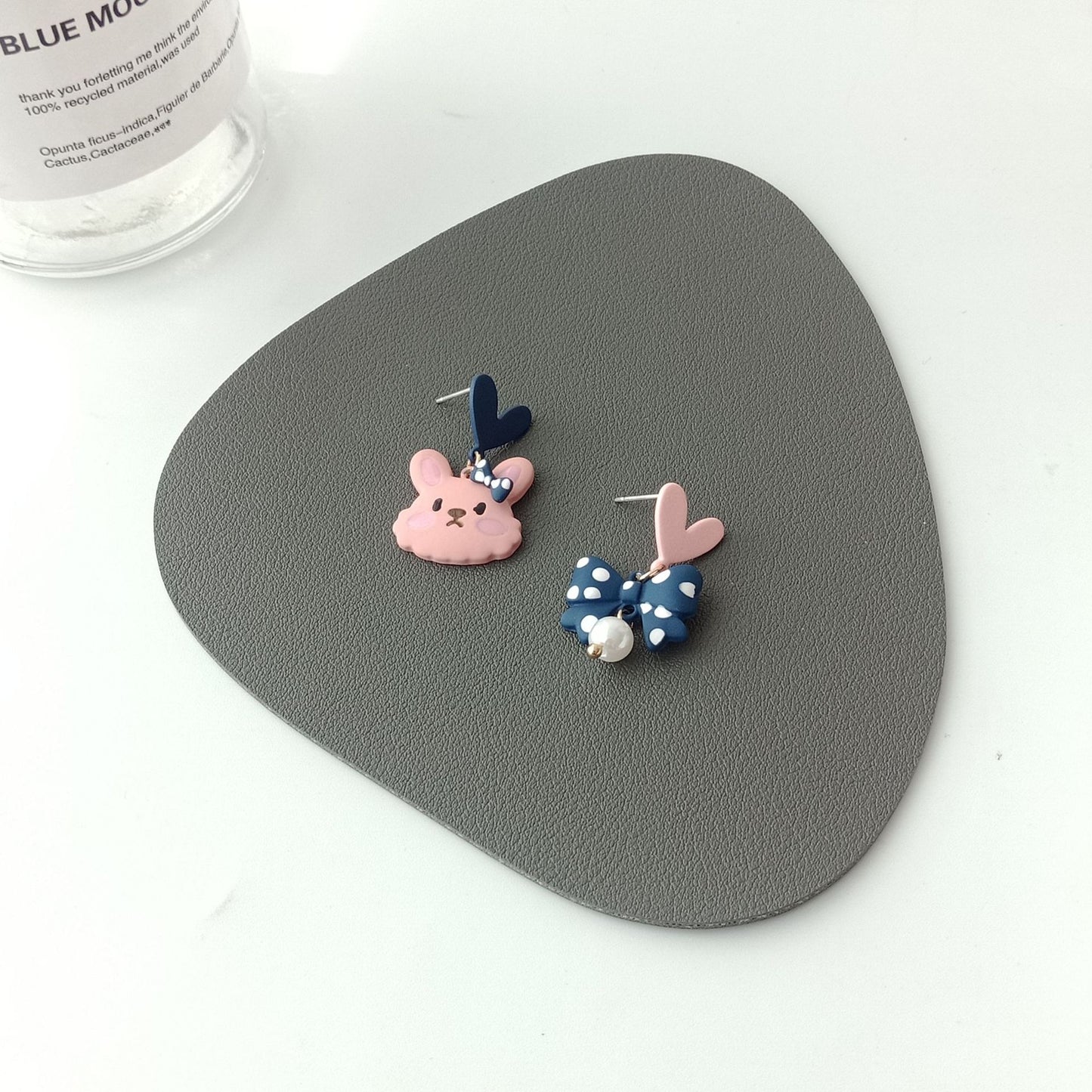 Sweet Rabbit Alloy Stoving Varnish Drop Earrings