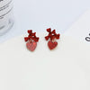 Simple Style Portrait Bow Knot Alloy Stoving Varnish Ear Studs 1 Pair