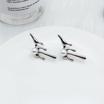 Fashion Geometric Alloy Plating Rhinestones Ear Studs