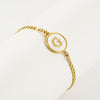 Simple Style Round Letter Stainless Steel Bracelets Gold Plated Shell Stainless Steel Bracelets